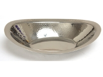 Hammered Stainless Steel Oval Dish 