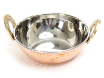 Stainless Steel hammered copper Balti Dish