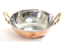 Hammered copper stainless steel Balti Dish