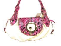 PVC Fashion Handbag with croco embossed trim/handle