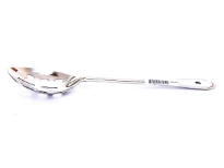 Stainless steel 11 inches slotted basting spoon. Made in India