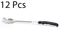 Basting Spoon with Plastic Handle, is a necessary item for any kitchen. Due to its 18-8 stainless steel construction, the handle is extremely durable. The basting spoon has a holed end for hanging. 