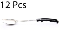 Basting Spoon with Plastic Handle, is a necessary item for any kitchen. Due to its 18-8 stainless steel construction, the handle is extremely durable. The basting spoon has a holed end for hanging. 