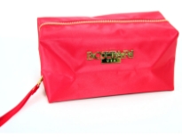 Nylon cosmetic bag. top zipper closing.