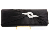 Satin Evening Bag, metal shoulder chain included