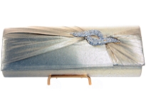 Satin Evening Bag, metal shoulder chain included