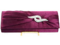 Satin Evening Bag, metal shoulder chain included