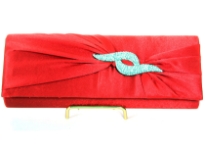 Satin Evening Bag, metal shoulder chain included