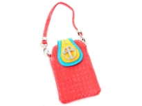 Studded Cross Detail Cell Phone pouch can be attached to any handbag. Single strap and magnetic closure.