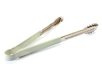 Stainless steel 16 inches utility tong with PVC handle(White). <br> Color-coded handle prevents cross-contamination.<br> Thickness: 0.9 mm <br> Weight: 200 gms