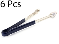 This 16 inches scalloped utility tongs features 20 gauge stainless steel construction and color-coded handle. The springless design means there are no moving parts to break and no joints to gather bacteria, and the handle resists temperatures up to 180° F. Color coded utility tongs help reduce risk of food borne illness resulting from cross-contamination. Color-coded handles provide easy identification for controlled food contact.