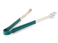 Stainless steel 16 inches utility tong with PVC Handle(Green). <br> Color-coded handle prevents cross-contamination.<br> Thickness: 0.9 mm <br> Weight: 200 gms