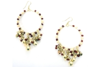 Gold and Brown Beads Earrings