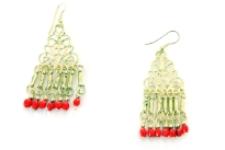 Gold and Red Earrings