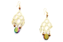 Shaded beads Golden earrings