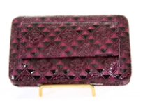 Rose Flower Embossed snap button clutch wallet with front pocket