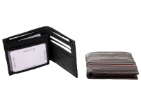 Carry your money in style. This is a genuine leather 6 credit card 2 ID double bill bifold mens wallet. As this is genuine leather, please be aware that there will be some small creases and nicks in the leather but the wallet are all brand new. 