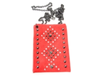 Rhinestones studded PVC cross body bag with metal chain