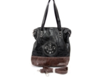 PVC Fashion Handbag. Top zipper closing. Center divider. Adjustable shoulder strap included