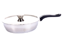 Stainless Steel Fry Pan with Lid - Capsulated Bottom
