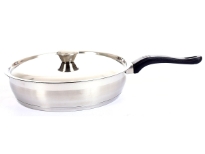 Stainless Steel Fry Pan with Lid - Capsulated Bottom