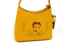 Betty Boop Printed PVC handbag with zipper. Made with PU (polyurethane) and single strap. 