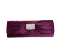 Rhinestones buckle satin evening bag