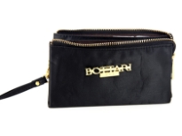 Nylon Cosmetic wrist-let. Top zipper closing. Three separate compartments.