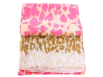 Add a pop of neon to your outfit with this lightweight scarf in 100% polyester. This semi sheer scarf features an allover leopard print in neon color with brown print towards the ends of the scarf. Hand wash. Imported.