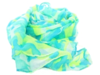 This army print polyester scarf in neon lime green with shades of blue can be teamed up with a dress or shirt to suit any occasion in any kind of weather. Imported. Hand wash.