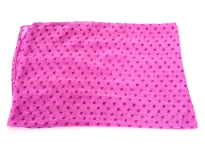 Small polka dots decorate this bright colored 100% polyester scarf which can be used all year around in number of possible ways. 