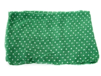 Small polka dots decorate this bright colored 100% polyester scarf which can be used all year around in number of possible ways. 