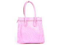 Ostrich embossed PVC fashion Handbag. Top zipper closing. Back zipper pocket. Adjustable shoulder strap included