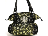 Printed PVC Fashion Handbag. Top Zipper closing.