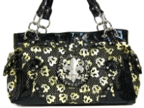 Printed PVC fashion Handbag. top zipper closing.