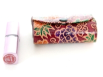 Genuine Leather hand painted 2 Lipsticks case