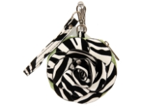 PVC Flower Wrist-let with animal print Floral applique in front & also the handle.