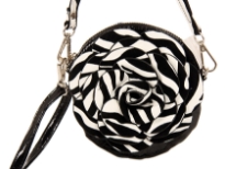 PVC Flower Shoulder Bag. Top zipper closing.