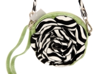 PVC Flower Shoulder Bag. Top zipper closing.