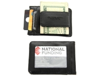 Carry your money in style. This is a man made leather magnetic money clip wallet featuring 2 credit card slots, 1 slide pocket, and 1 ID window. As this is genuine leather, please be aware that there will be some small creases and nicks in the leather but the wallet are all brand new.