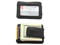 Carry your money in style. This is a man made leather magnetic money clip wallet featuring 3 credit card slots, 2 slide pockets on the side, and 1 ID window. As this is genuine leather, please be aware that there will be some small creases and nicks in the leather but the wallet are all brand new. 