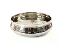 Stainless steel single wall 9.25 inches (2000 ml) Moroccan Dish Bowl. Made in India