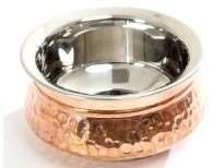 Hammered Copper Stainless Steel Double wall Moroccan Dish Bowl