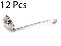 One piece measuring ladle with Stainless Steel Handle is a necessary item for any kitchen. Due to its 18-8 stainless steel construction the handle is extremely durable. This measuring handle has a hook end. 