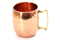 100% Pure Copper Hand Made Hammered Moscow Mule Mug with Brass Handle.Capacity 16 Oz.