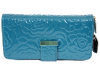 Genuine Leather (Exterior) flower embossed ladies wallet