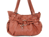 Double Handle PU Fashion handbag, top zipper closure