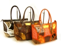 Griffe Print Patch-work Handbag