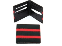 Carry your money in style. This is a bi-fold genuine leather double bill Mens wallet. This  brand wallet is made of high quality cowhide. Wallet has 6 credit card slots and a zipper slot. Wallet has slot for SIM card. As this is genuine leather, please be aware that there will be some small creases and nicks in the leather but the wallet are all brand new. 