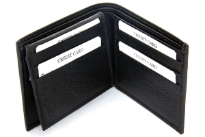 Carry your money in style. This is a double bill bifold mens leather wallet with 9 credit card slots. The leather is excellent quality and soft to the touch. As this is genuine leather, please be aware that there will be some small creases and nicks in the leather but the wallet are all brand new. 